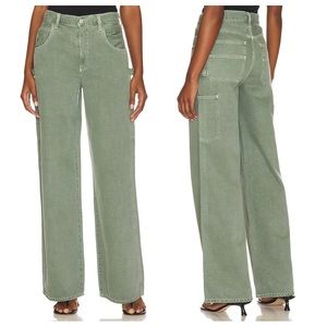 agolde - magda denim carpenter jeans denim pants high-rise wide leg revolve